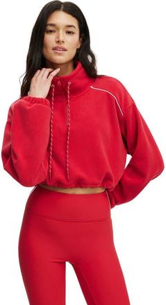 Cotton On Womens Active Explorer Polar Fleece Half Zip Jumper in Poppy Cherry Dream at Nordstrom, Size X-Small