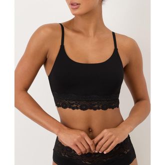 Pact Lace Modern Scoop Bralette Made With Organic Cotton in Black at Nordstrom, Size Xx-Large