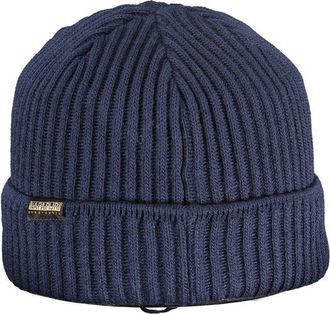 Napapijri NA-32586 Ribbed Acrylic Beanie - Blue