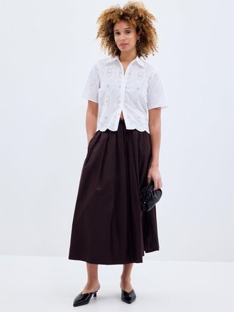 Contemporaine Womens Scalloped collar broderie anglaise shirt