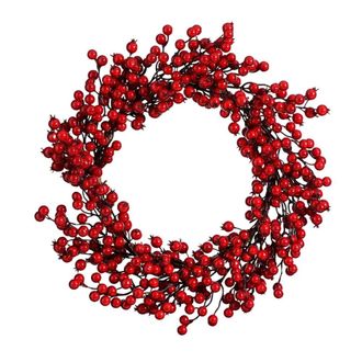 MiCa Decorations Corona decorativa rojo h10xb50xl50cm