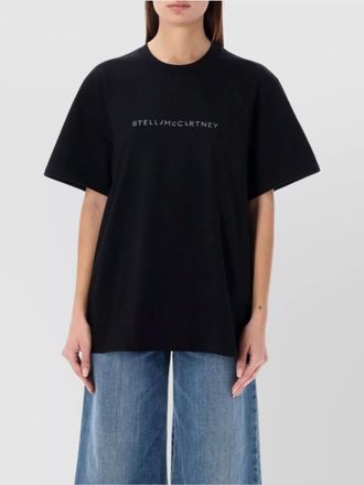 Stella McCartney crystal-embellished cotton logo-print t-shirt