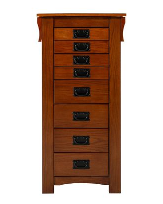 Powell 41In Alla Mission Oak Jewelry Armoire