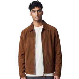 Infinity Leather Heren Bruine Geitensu&egrave;de Leren Harrington Biker Jas - Bursa