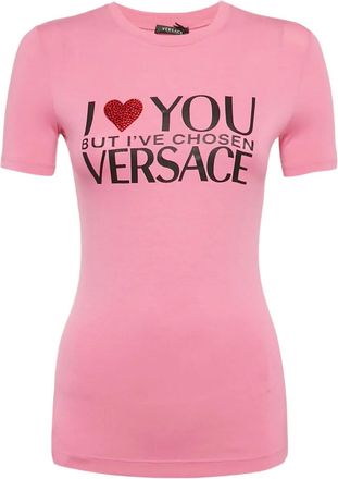 Versace T-shirt con stampa - Rosa