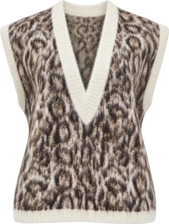 PDR Phisique Du Role Lana Gilet - Dames - V-hals truien - Beige - XL - Truien & Vesten