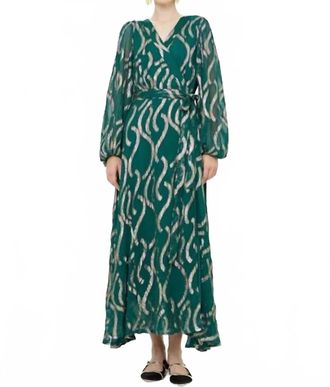 Oliphant Long Sleeve Wrap Dress In Borealis Jade