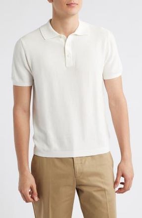 Merz b. Schwanen Organic Cotton Piqué Polo in White at Nordstrom Rack, Size Small