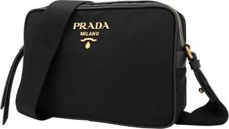 Prada Womens Black Nylon Shoulder Bag