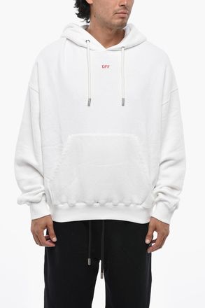 Off-white Hoodie SMILE ARROW Brushed Cotton with Embossed Print Off-White