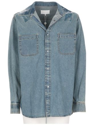 Maison Margiela Medium-Wash Denim Shirt with Button-Down Front