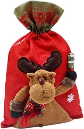 OEM Bolsa De Regalo Con Cord&oacute;n, De Arpillera, Con Estampado Navide&ntilde;o, Para Ni&ntilde;os, Decoraci&oacute;n