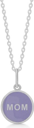 Frk. Lisberg Accessoires, Dames, Grijs, L, MOM Ketting Paars Zilver Emaille Hanger