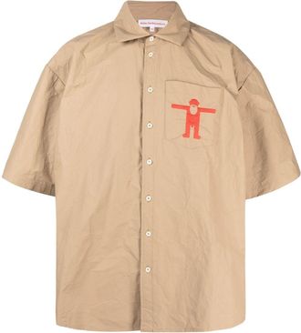 Walter Van Beirendonck Star logo-print oversize shirt - men - Polyethylene/Polyurethane - S - Brown