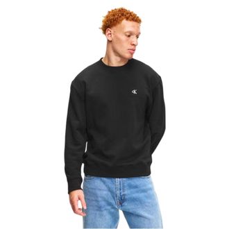 Calvin Klein Heren Monogram Geribd Sweatshirt (Zwart)