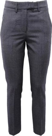 Dondup Wollen broek gemaakt in Itali&euml; - Dames - Slim Fit Broeken - Blauw - W33 - Wol - Broeken
