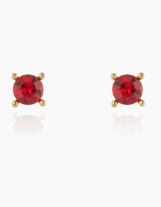 Cachet London Womens Cachet London Laine 6mm Ruby Gold Earrings - Red/Red
