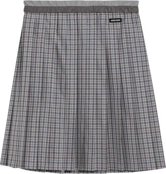 Miu Miu Dames, Rokken, Grijs, Maat: 2XS Katoen