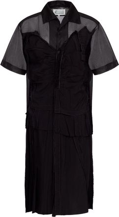 Maison Margiela Womens Midi Dress With Layered Design