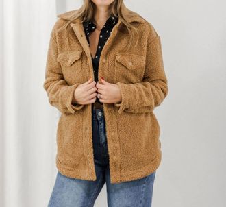 tentree Sunday Sherpa Jacket In Camel
