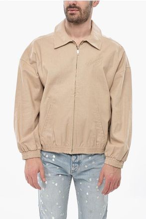 Willy Chavarria Linen and Cotton Overshirt KENDRICK with Tone-on-Tone Logo size Xl