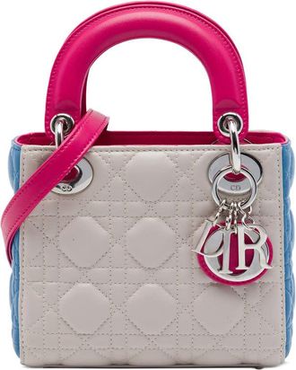 Dior Pre-owned Dior Mini Tricolor Lambskin Cannage Lady Satchel Ladies LJWIXFT8SO8ENM6Z