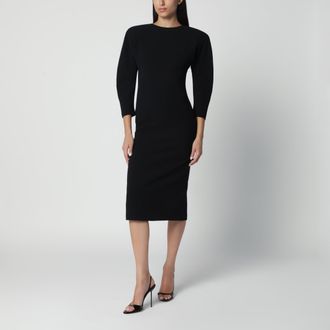 Andamane Abito midi nero con spalle arrotondate