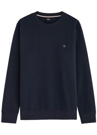 BOSS Boss Logo Cotton-blend Sweatshirt - Dark Blue - Xxl