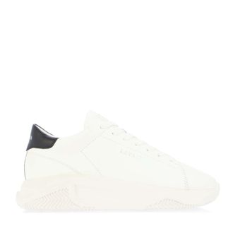 Lavair Mens Linear Trainers in White Leather - Size UK 5