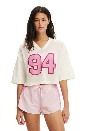 Cotton On Womens Active Mesh Cropped Graphic Tee in Coconut Milk at Nordstrom, Size X-Small