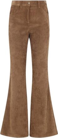 Moncler Corduroy Broeken - Dames - Wijde Broeken - Bruin - S - Polyester - Broeken