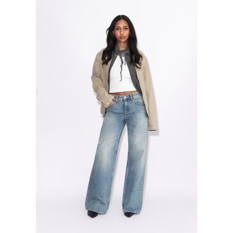 Dr. Denim Rhue Low Wide Jeans in Drift Sky Used at Nordstrom, Size 26