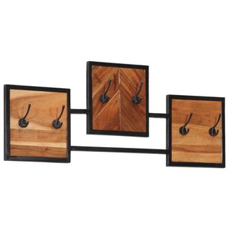 vidaXL Perchero De Pared Madera Maciza De Acacia Y Hierro 90x1x35 Cm Vidaxl