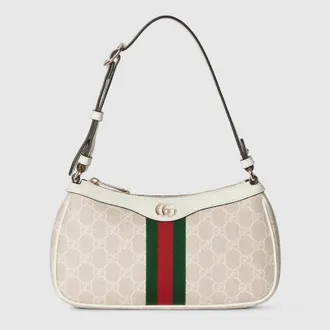 Gucci Ophidia Small Shoulder Bag, White, GG Canvas