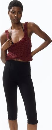 H&M Crochet-look Top in Dark Rust Red at Nordstrom, Size X-Small