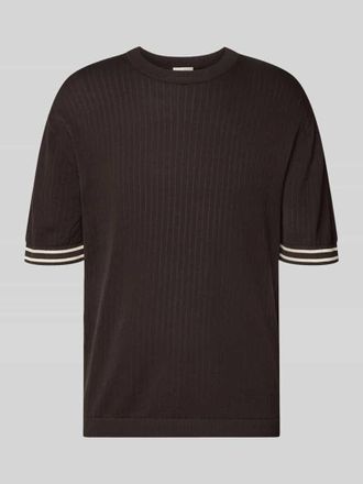 Drykorn Strickshirt mit Rundhalsausschnitt Modell DERICO in Dunkelbraun, Gr&ouml;&szlig;e XXL