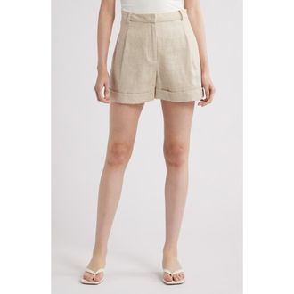 Faithfull The Brand Hardy Cuffed Linen Shorts in Natural at Nordstrom Rack, Size Small