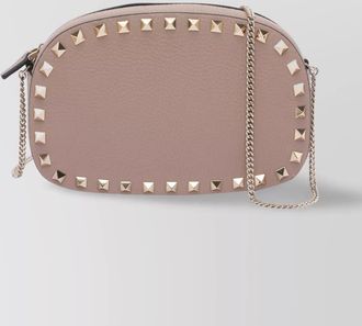 Valentino Garavani chain strap studded pebbled texture cross-body bag