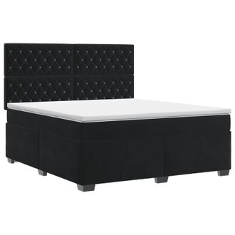 vidaXL Letto Box Spring Con Materasso Nero 140 X 200 Cm Velluto Vidaxl