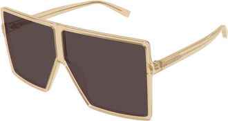 Saint Laurent SL 909 Betty S Zonnebrillen - Dames - Zonnebrillen - Geel - 68 MM - Accessoires