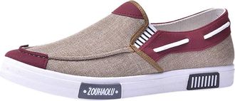 Generic Mens Canvas Loafers Shoes Comfortable Slip On Shoes Lightweight Flat Trainer Barefoot Casual Shoe Extra Wide Fit Trainers Soft Trainers Orthopedic Wal