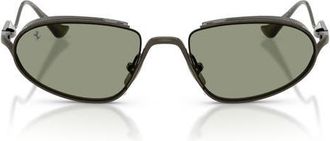 Ferrari 53mm Oval Sunglasses in Gunmetal/green at Nordstrom