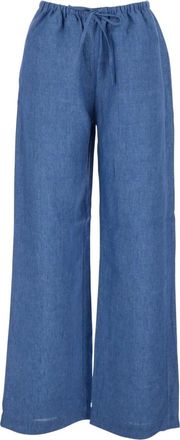 R&oacute;he Linnen Broeken met Wijde Pijpen - Dames - Wijde Broeken - Blauw - XS - Linnen - Broeken