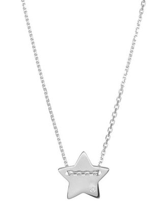 Adornia Adornia Silver Plated Cz Star Charm Necklace