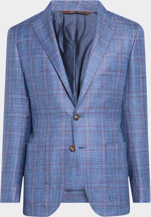 Canali Mens Check Single-Breasted Sport Coat