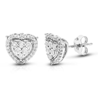 Vir Jewels 1/5 cttw Lab Grown Diamond Composite Earrings in Sterling Silver With Push Backs For Women