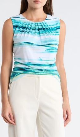 Calvin Klein Printed Shell in Petrol Multi at Nordstrom Rack, Size X-Large