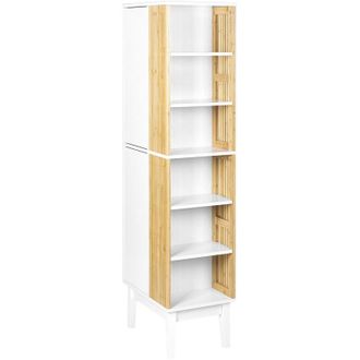 Beliani Beliani - Mobile da bagno Bamb&ugrave; mdf bianco e legno chiaro Nubes
