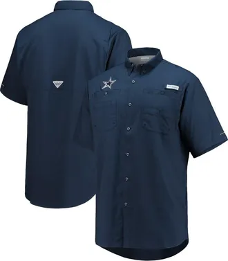 Columbia Mens Columbia Navy Dallas Cowboys Tamiami Omni-Shade Button-Down Short Sleeve Shirt at Nordstrom, Size Xxx-Large