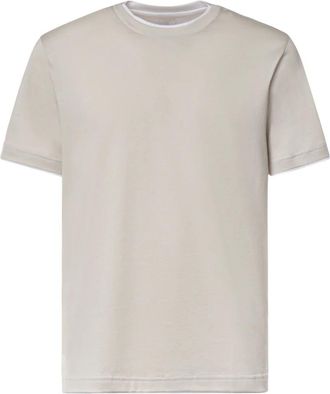 Eleventy T-shirt met korte mouwen en ronde hals - Heren - Tops - Beige - Maat: 2XL Katoen